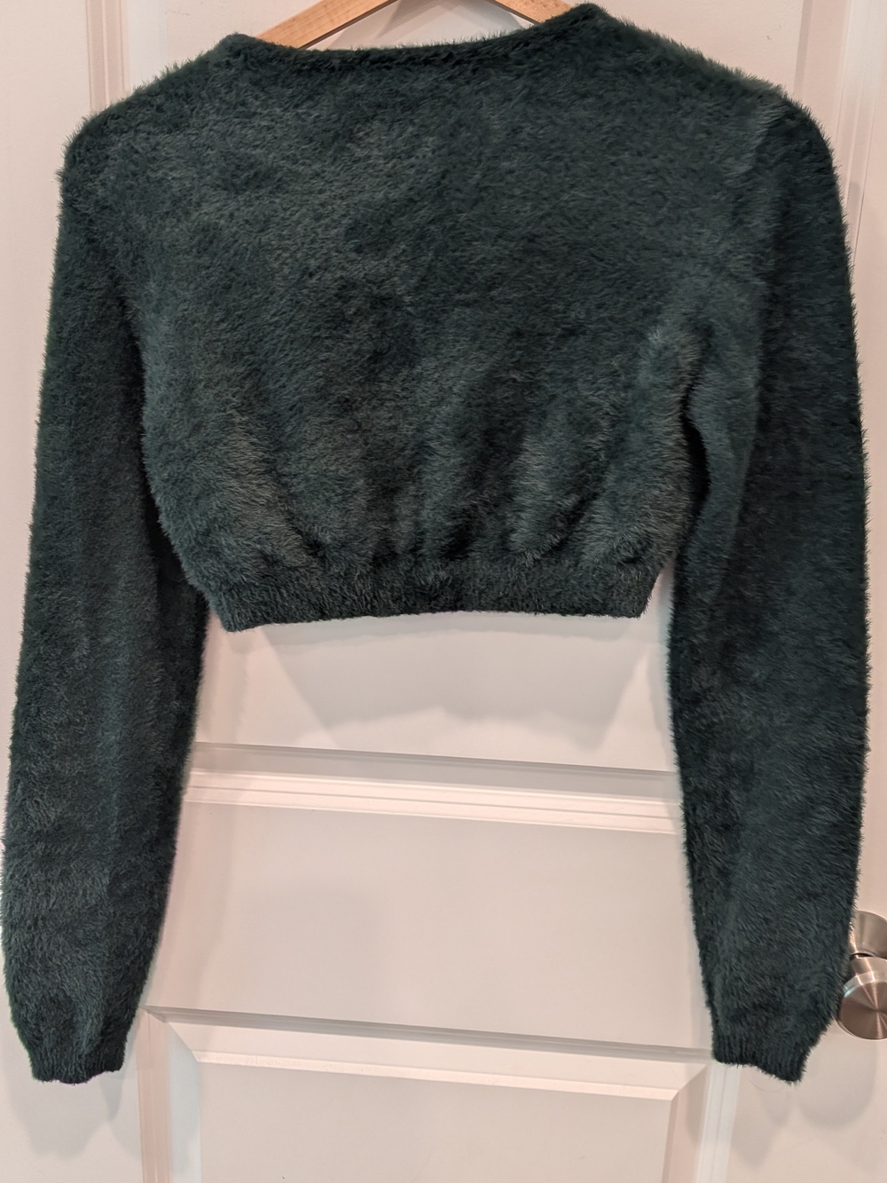 Savage x Fenty Fluff It Up PJ Crop Top M - Botanical Green gold cardigan - Picture 2 of 7